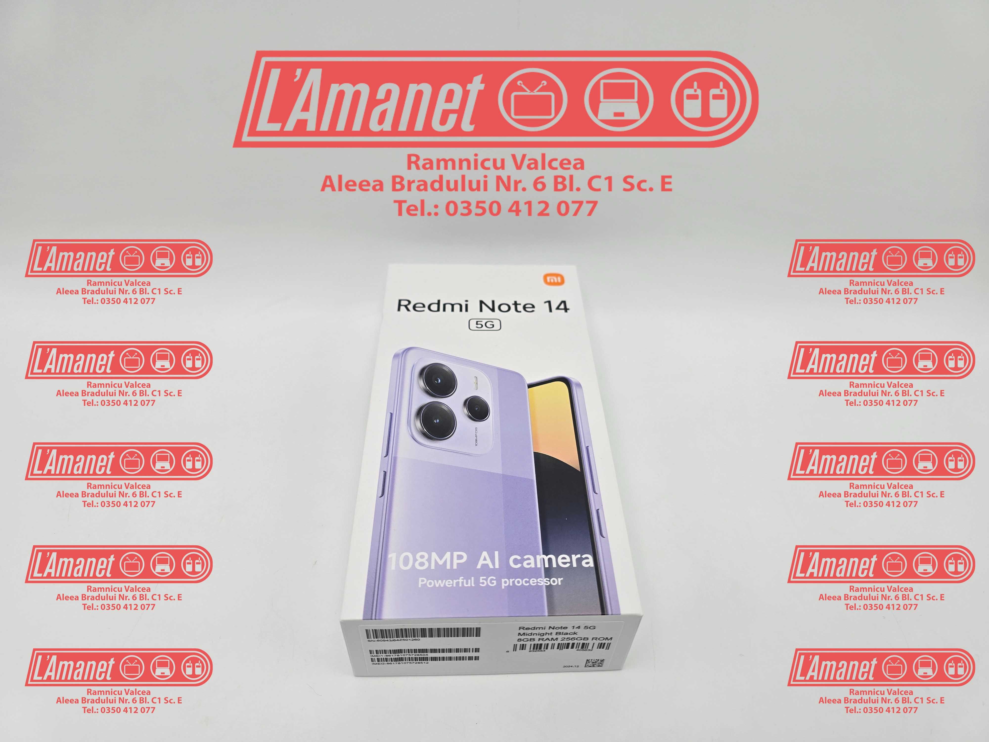 Xiaomi Redmi Note 14 5G Black 256Gb 8GBRam DualSim Neverlocked Sigilat