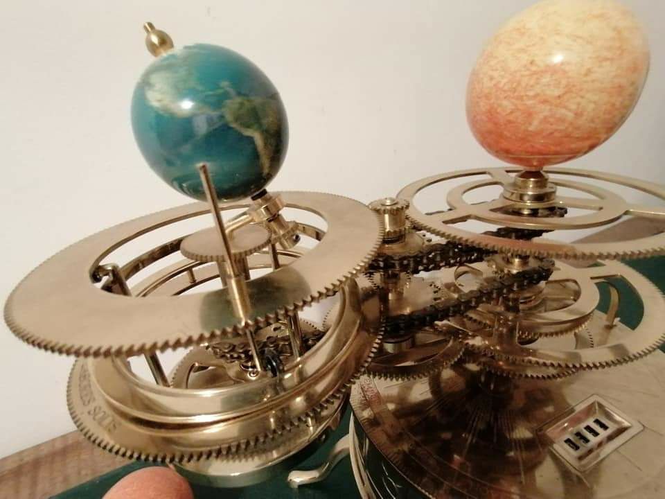 Sistemul solar/ planetar, bronz, mecanic, planetarium orrery