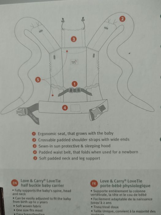Ергономична Раница LOVE & Carry Love Tie Organic за бебеносене