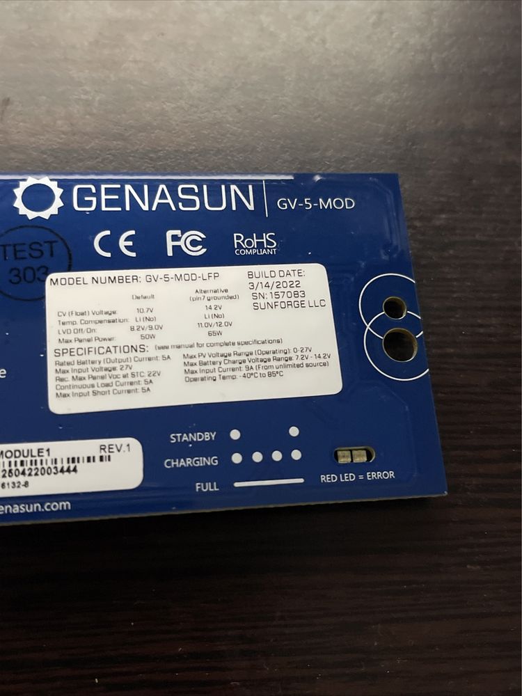 Genasun Controler Panou Solar GV5 Mod Lfp Lithium MPPT Nou