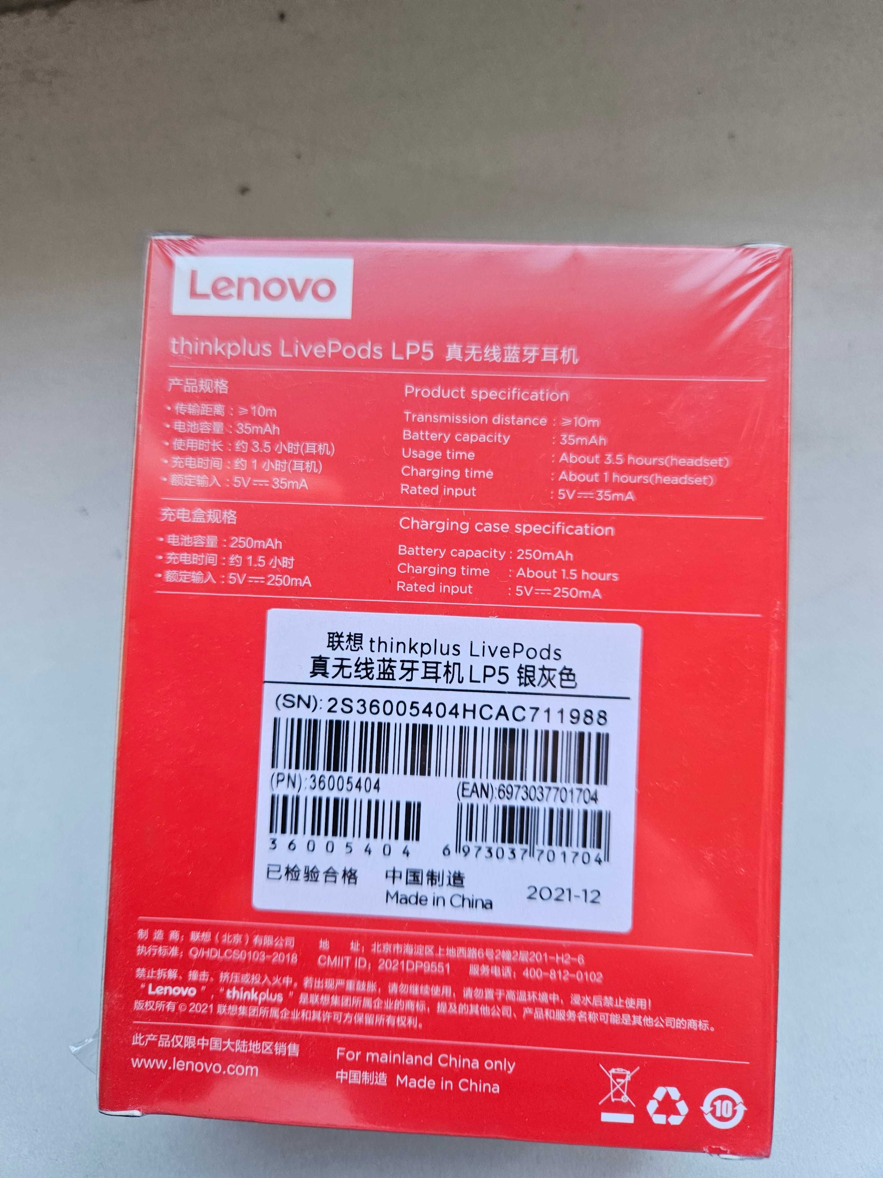 Casti Lenovo thinkplus LP5 , noi , sigilate , albe