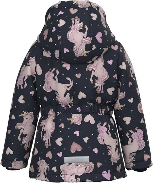 Детско яке puffer на all over unicorn print с качулка