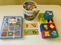 Set jucarii copii  1+2+ carte, puzzle, cuburi