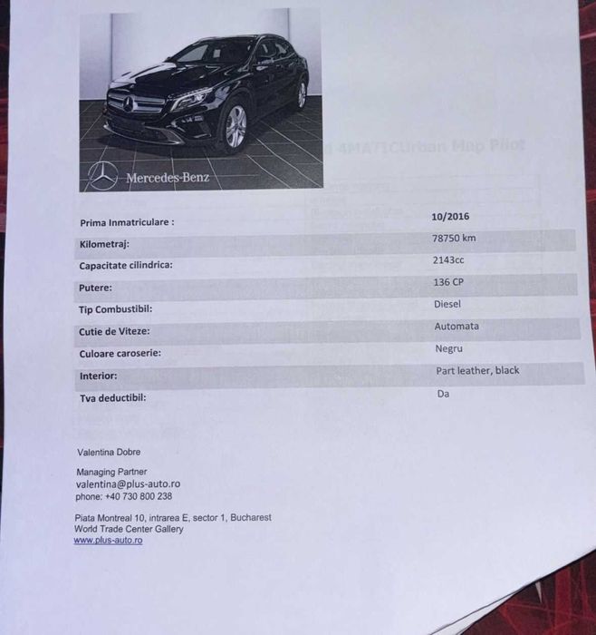 Vand masina Mercedes-Benz GLA pret negociabil