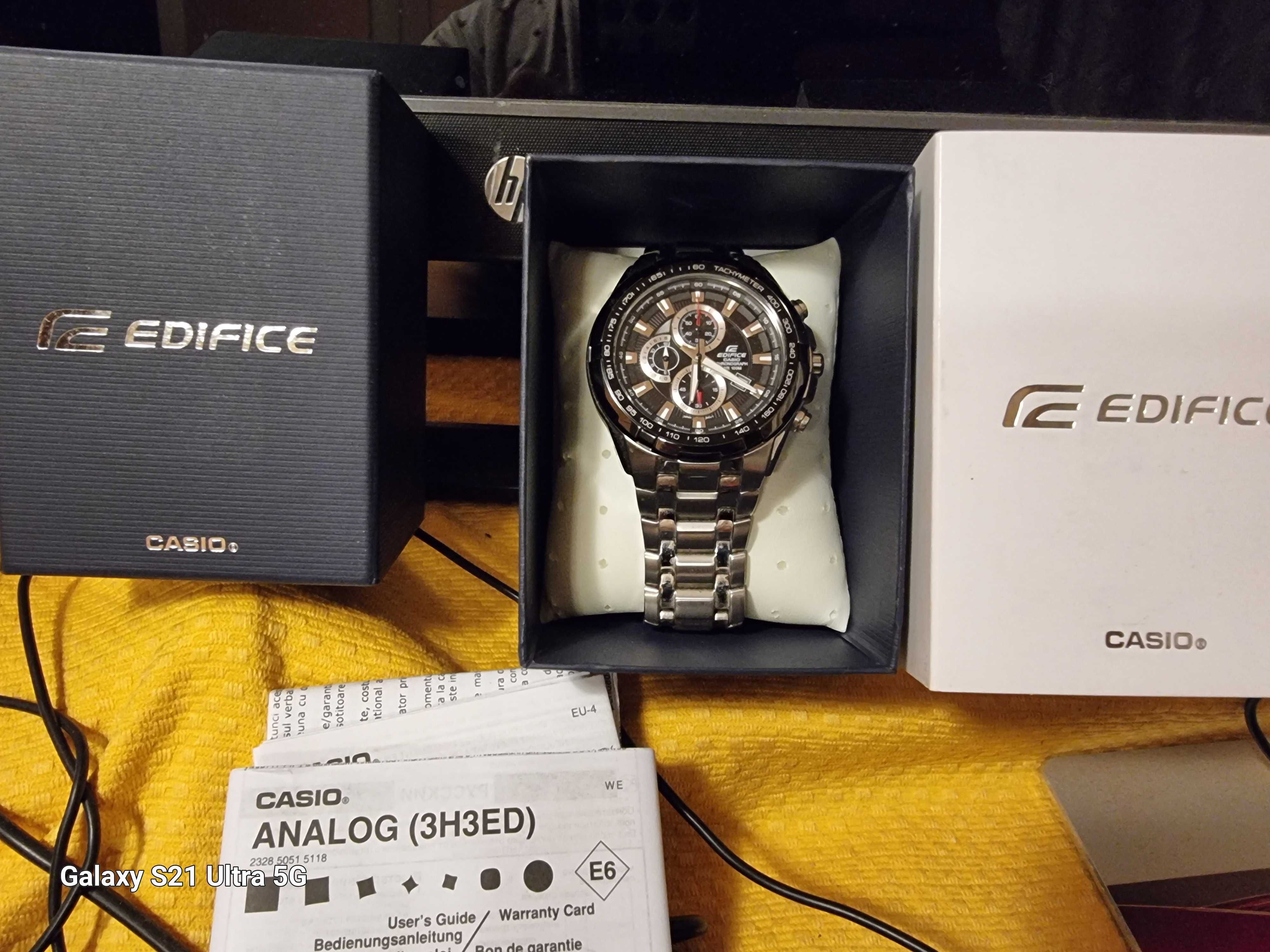 Ceas nou la cutie cu supracutie Casio Edifice barbatesc,ac.schimburi