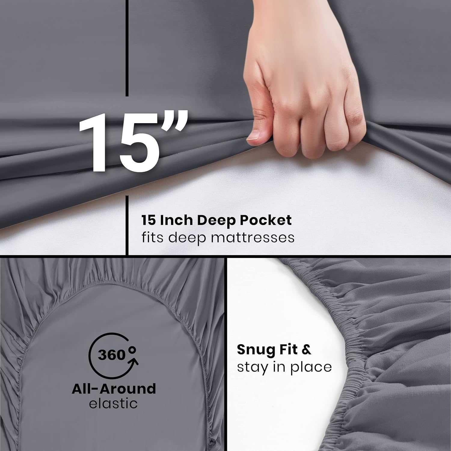 Utopia Bedding - Долен чаршаф с ластик- Дълбок джоб - Мек микрофибър