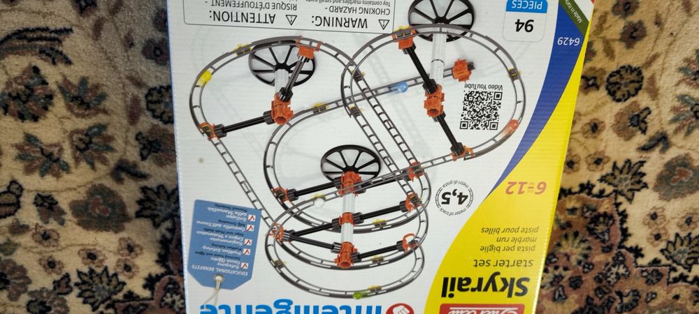 Set creativ pentru copii Roller Coaster Skyrail starter 4.5m, 94 piese