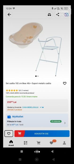 Vând suport + cadita bebelus