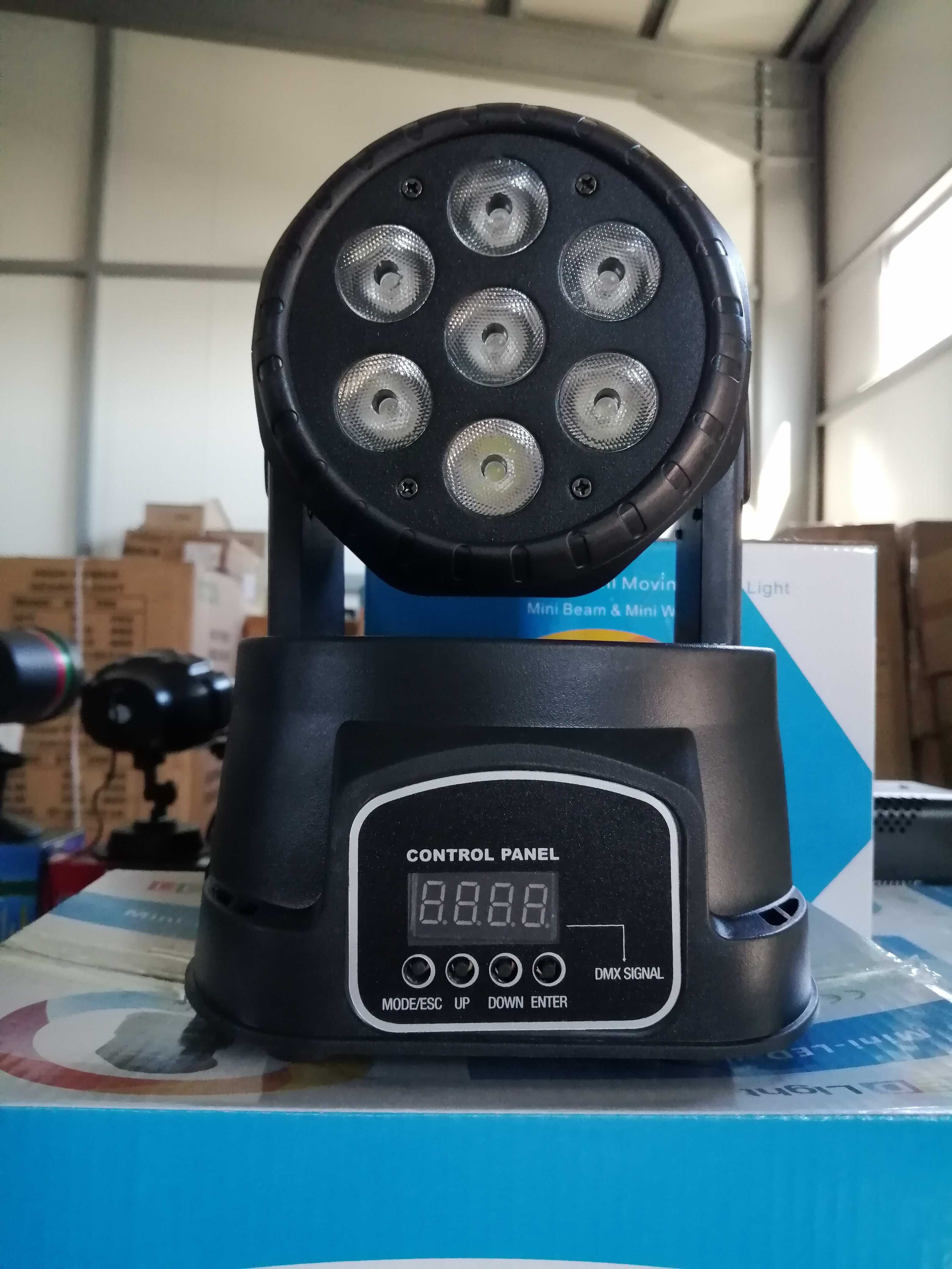 Украса,mini moving head 7 led лед въртяща  глава диско ефект сценично