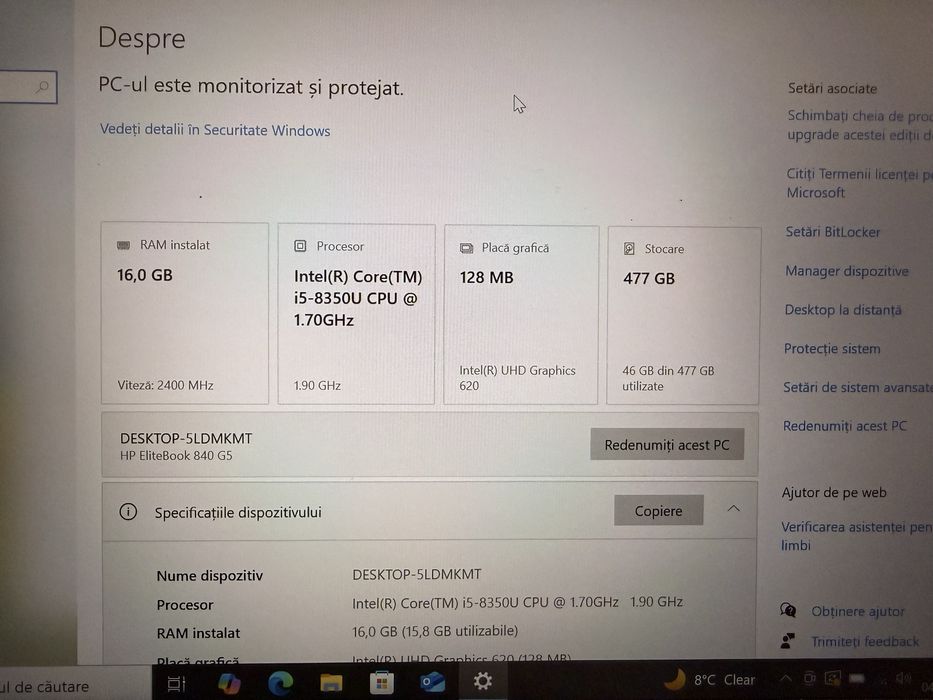 Laptop HP elitebook 840 G5