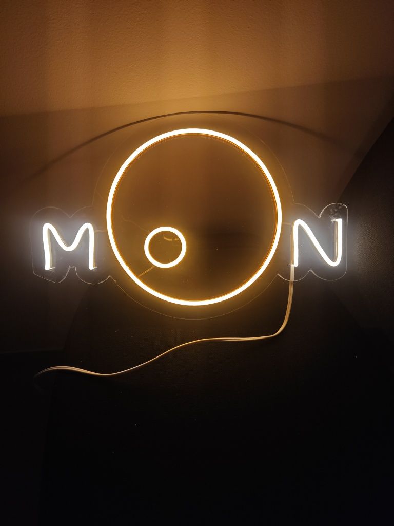 Semn luna led neon