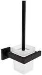 Perie WC cu suport Turs, inox, montare pe perete, negru