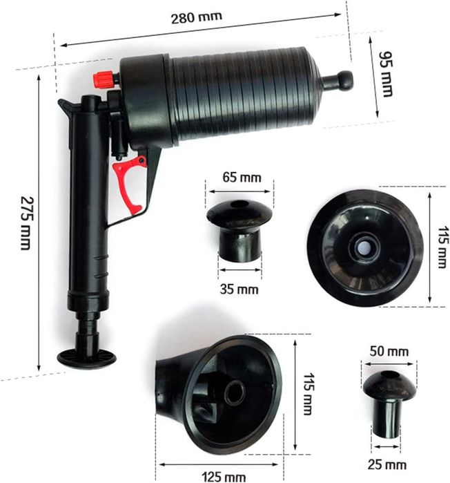 Curățitor de scurgeri cu aer comprimat  pompă de curățare a țevilor,