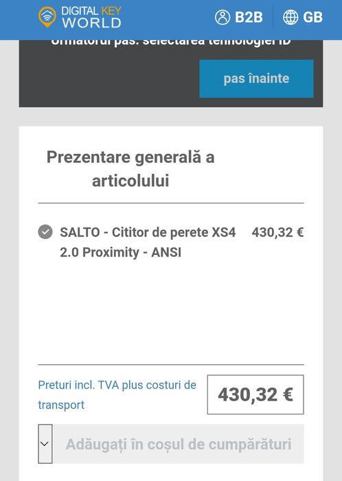 SALTO - Cititor de perete XS4 2.0 Proximity - ANSI