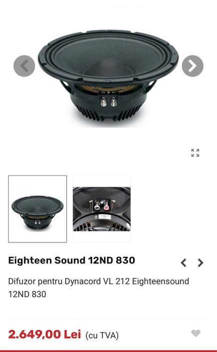 Vand difuzor 18Sound 12ND830 ( Dynacord VL212 122 )