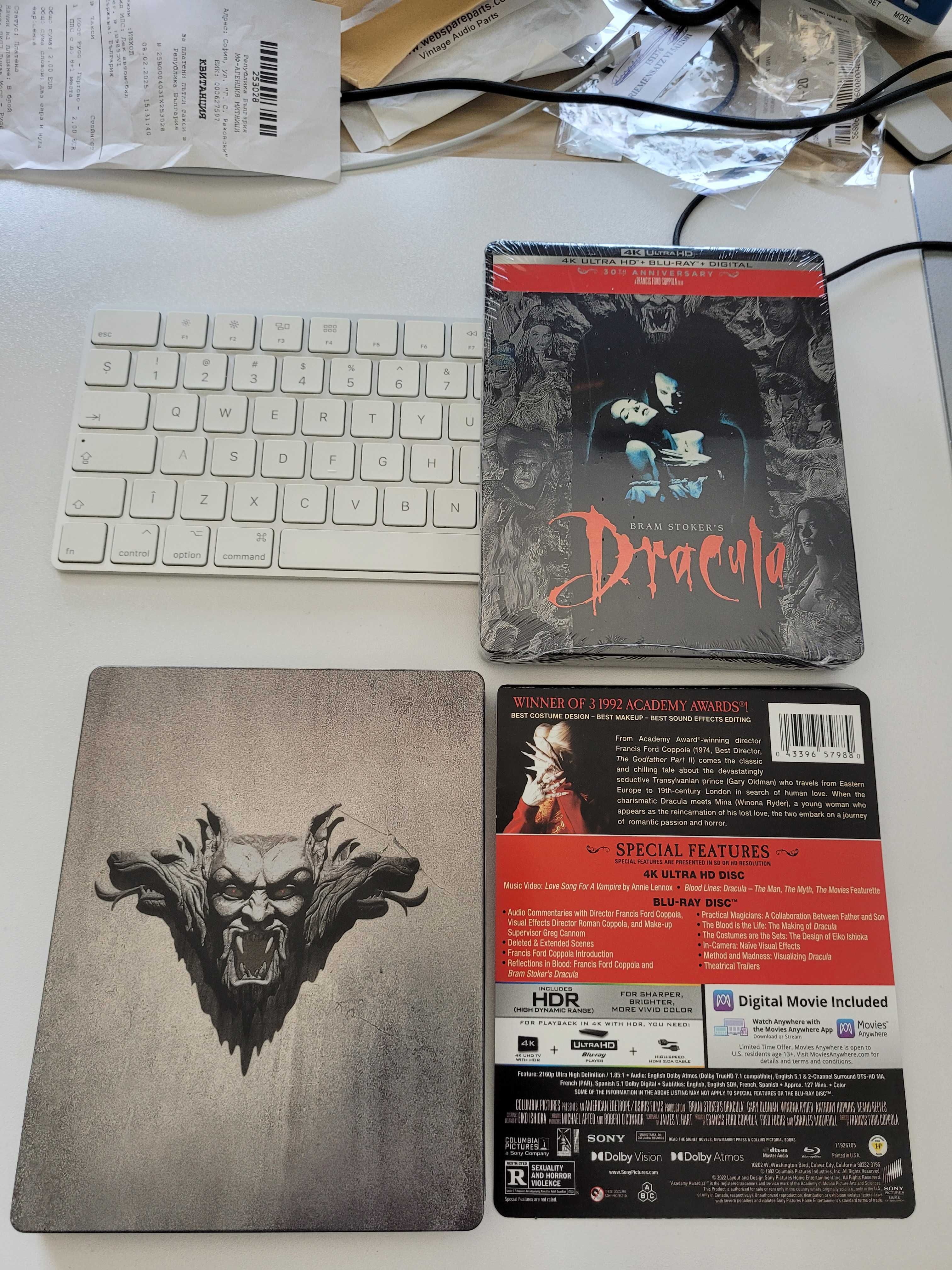 Film Blu-Ray 4K Bram Stoker's Dracula, 1992, Dolby Vision, 30th Anniv.