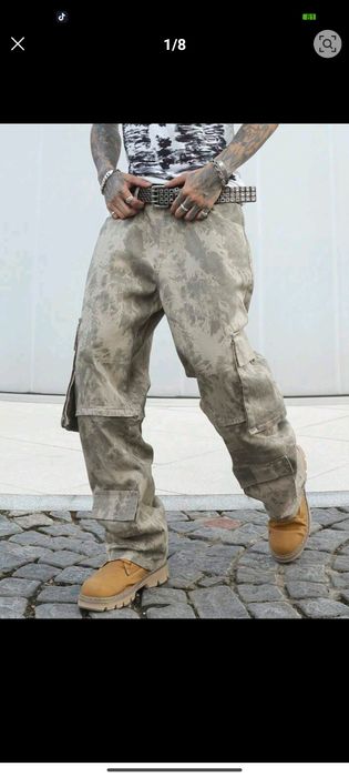 Нови военни дънки baggy къси панталони камуфлаж много джобове карго ХЛ