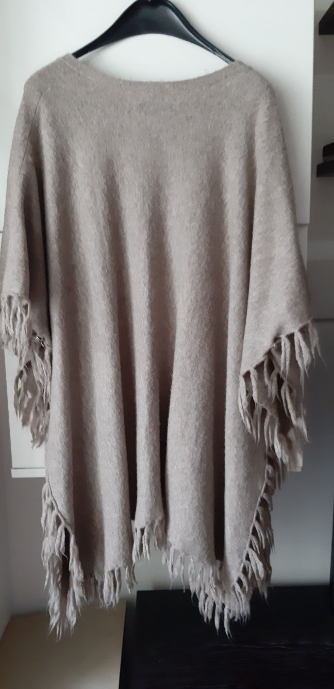 Poncho Jil Sander brand de lux casmir si lana bej superb