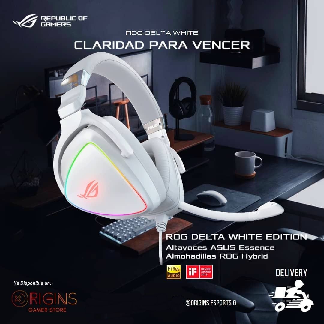 СКИДКА! ASUS Rog Delta White Edition Игровые Наушники/Гарнитура