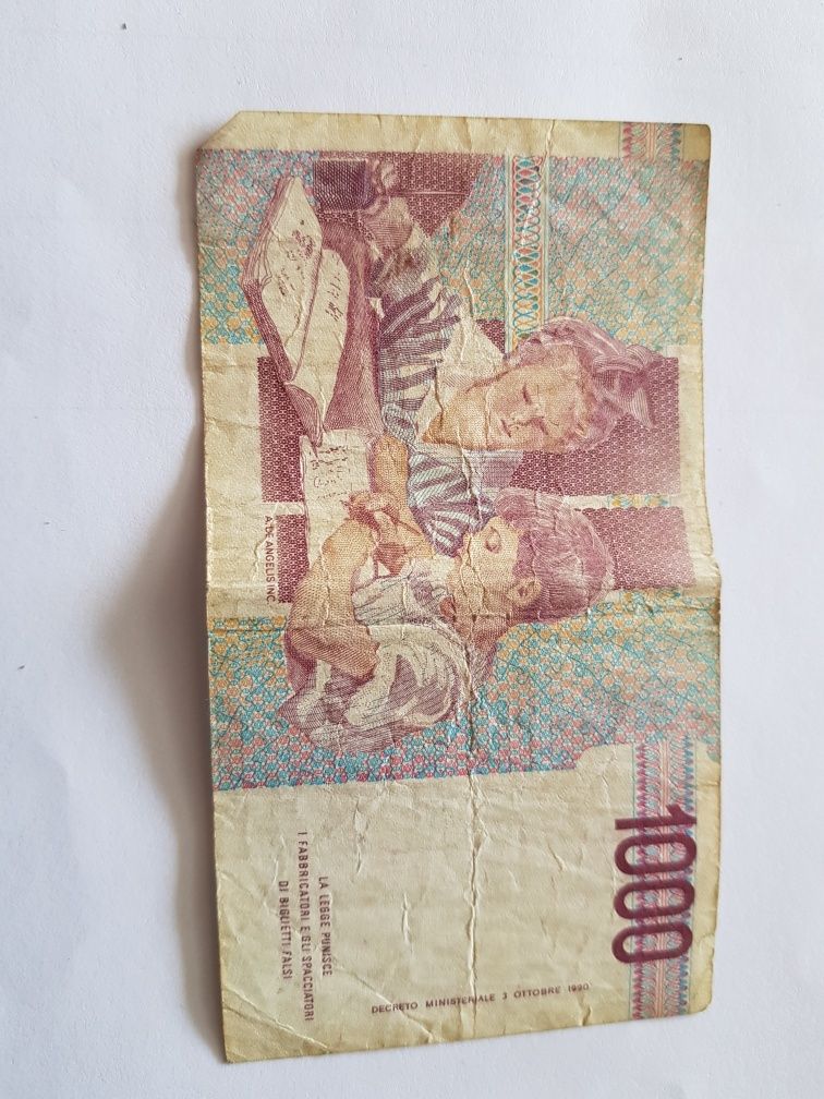 Bancnotă de 1000 lire italiene din 1990