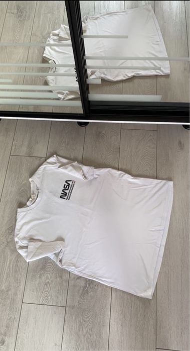 Tricou NASA ,maneca scurta (alb)