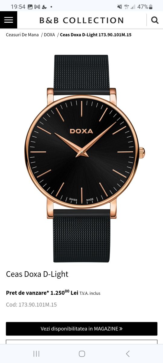 Ceas doxa d-light milanese