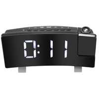Прожекционен часовник LED извит екран, FM радио будилник