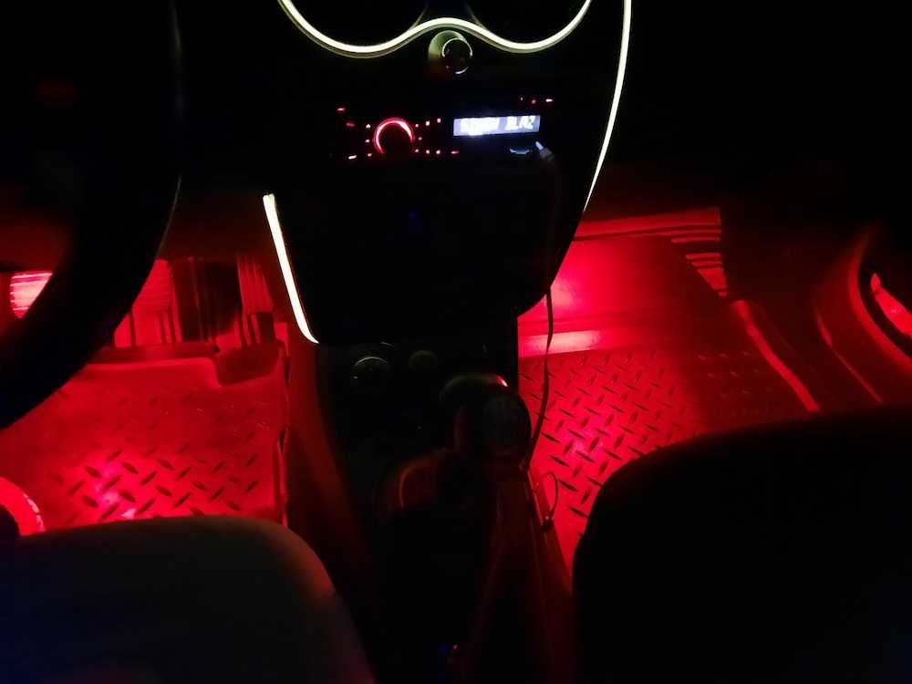 Kit 4 benzi LED, lumina ambientala auto RGB cu telecomanda
