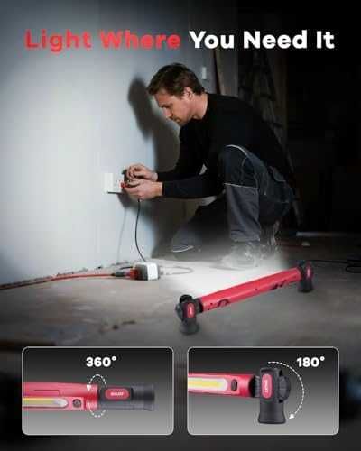 Магнитна LED лампа за ремонт гараж кола къмпинг аварии 4400mA 3 режима