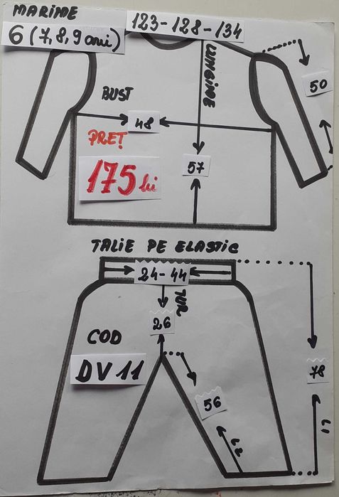 Costum Dovlecel pentru copii marimea 6 (7-8-9 ani)