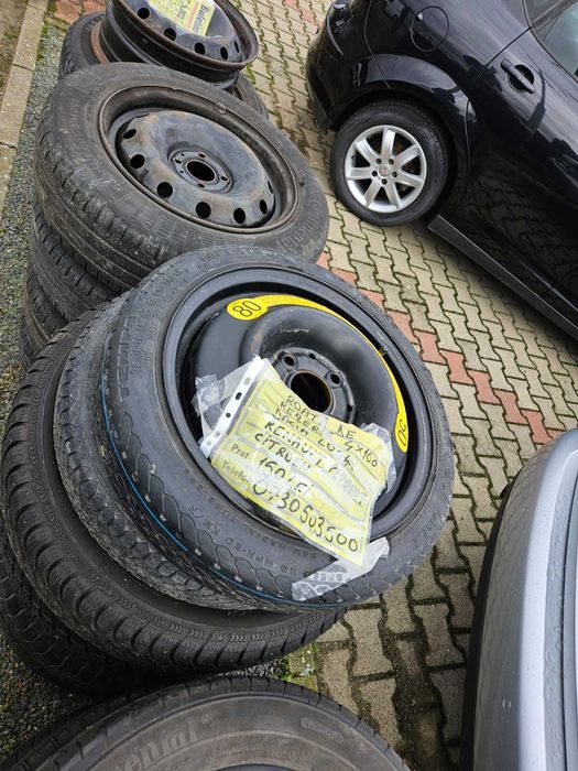 Set 4 jante R15 Renault + anvelope 185/65/R15 compatibile Dacia Logan