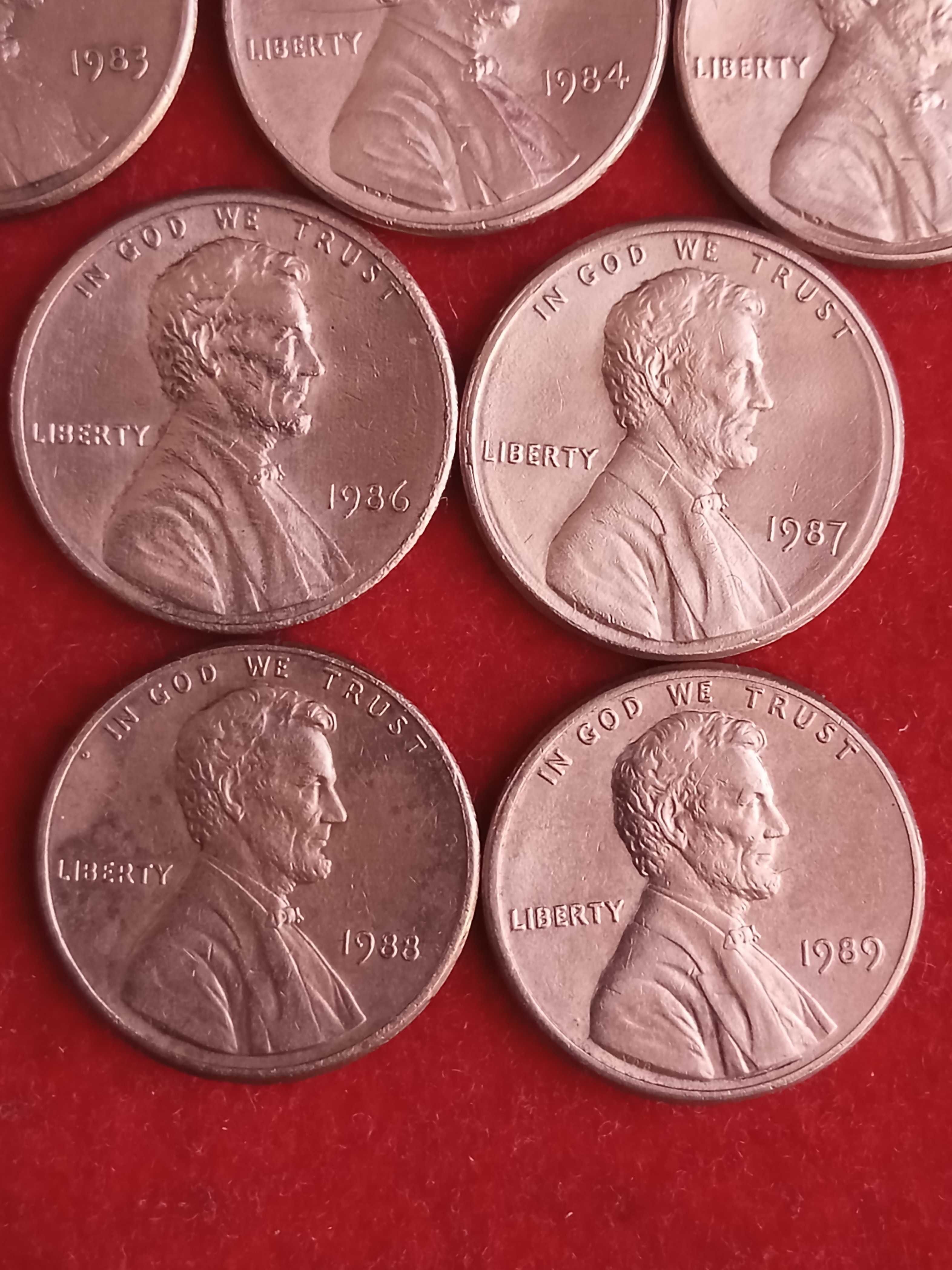 Лот -1 цент 1980-89 г. САЩ