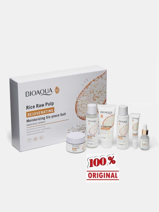 Bioaqua Guruchli Yuz Parvarish To‘plami 6-in-1 – Guruchli nabor