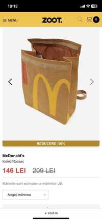 Pachet McDonald's : ghiozdan si sosete sigilate/noi