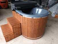 Ciubar fibra sticla oval cu soba exterioara,ofuro,