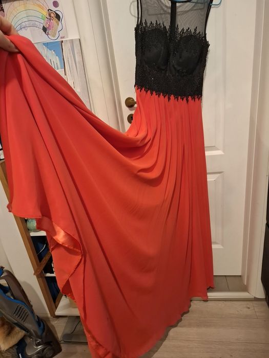 Rochie eleganta, ocazie, dantela si matase