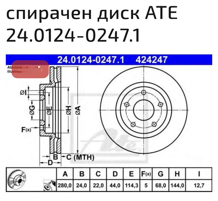 Спирачни дискове за нисан Жук фирма АТЕ