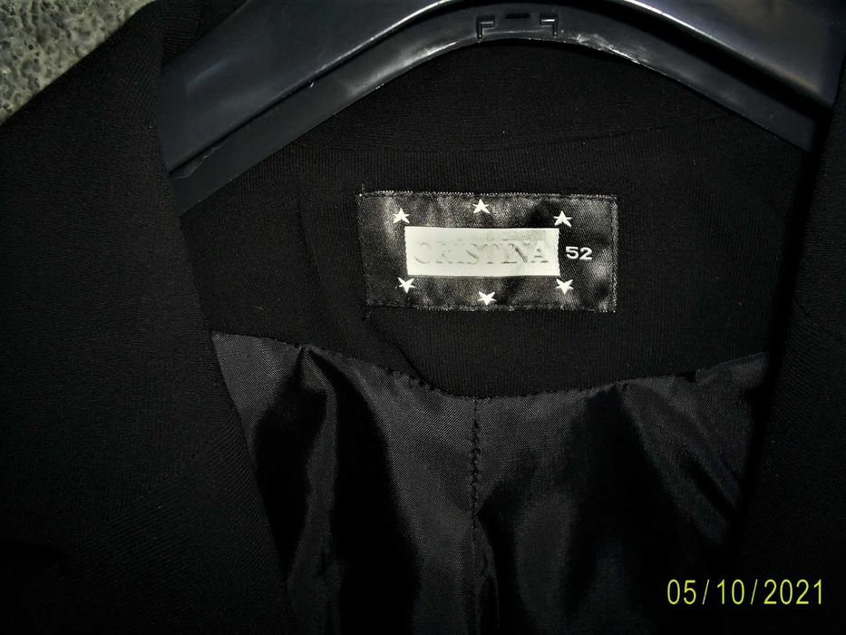 Sacou NEGRU din stofă mătăsoasă_brand CRISTINA_made in Turkey