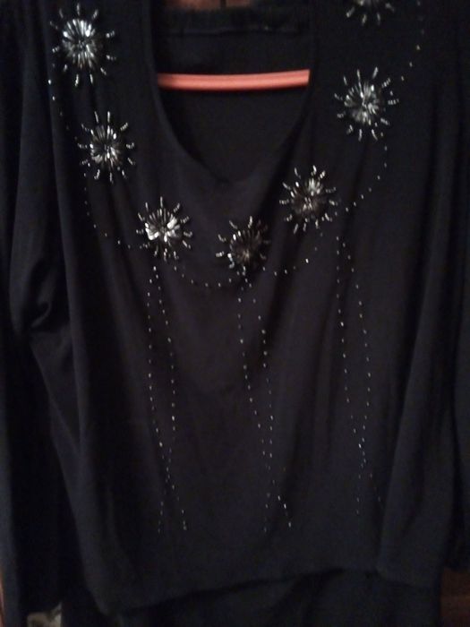 Темно синяя трикотажная двойка