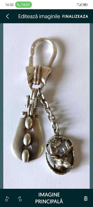 Breloc Vanatoresc, argint masiv