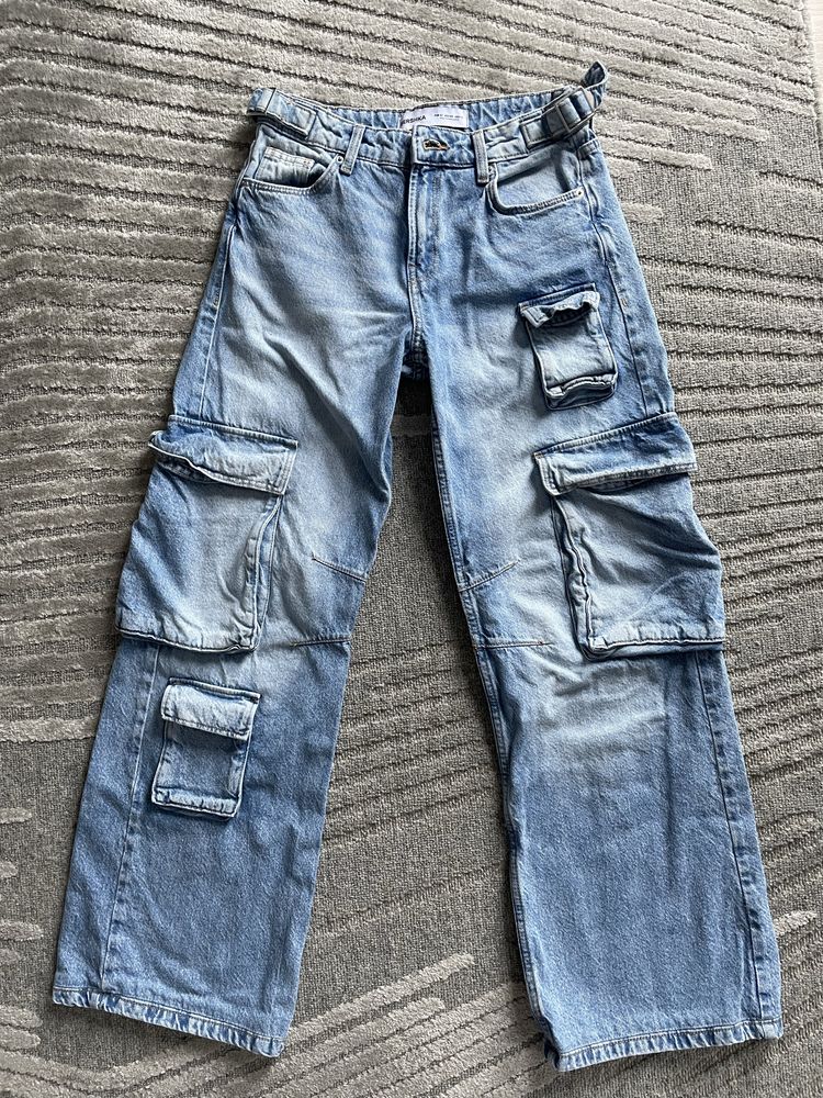 Страхотни дънки Карго Baggy Jeans Bershka