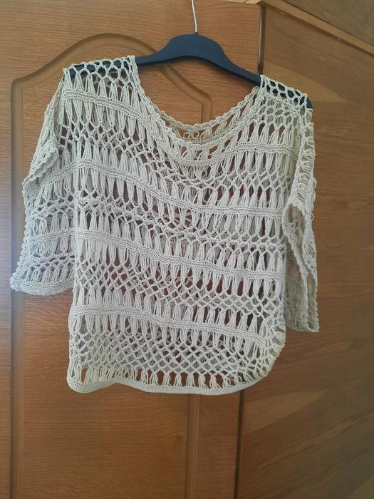 Bluză tricotată, crem, mărimea M