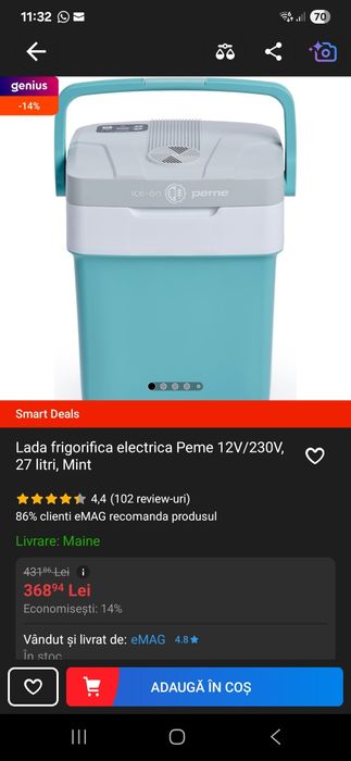 Lada frigorifica electrica Peme 27L