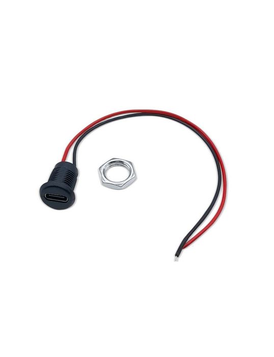 USB-C Гнездо за монтаж в панел, кръгъл, с винт M11 + кабел