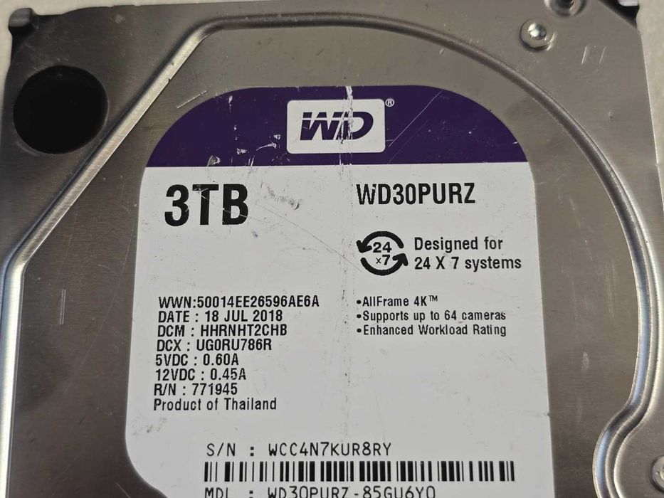 Hard disk desktop Western Digital WD Purple 3.5 3TB 64MB SATA3