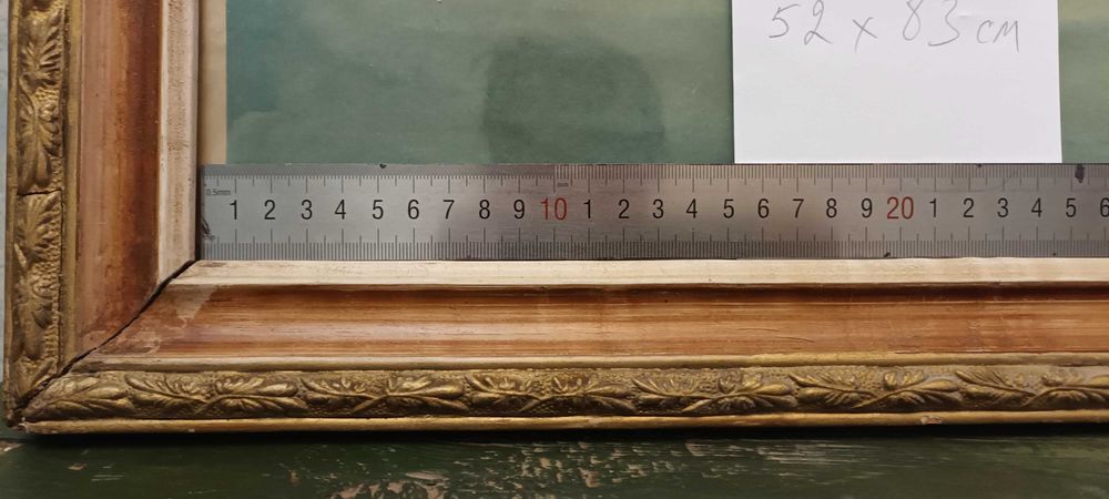 Винтажная рамка-багет с резьбой и золочением, 52×83 см, 1950-е гг.