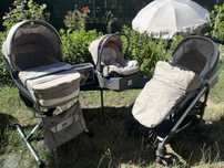 Carucior Inglesina Trilogy 4 in 1, bej/crem + accesorii