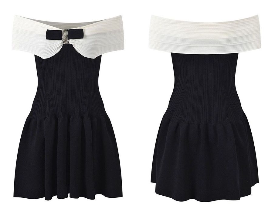 Коктейлна рокля Ava Black Bow Mini