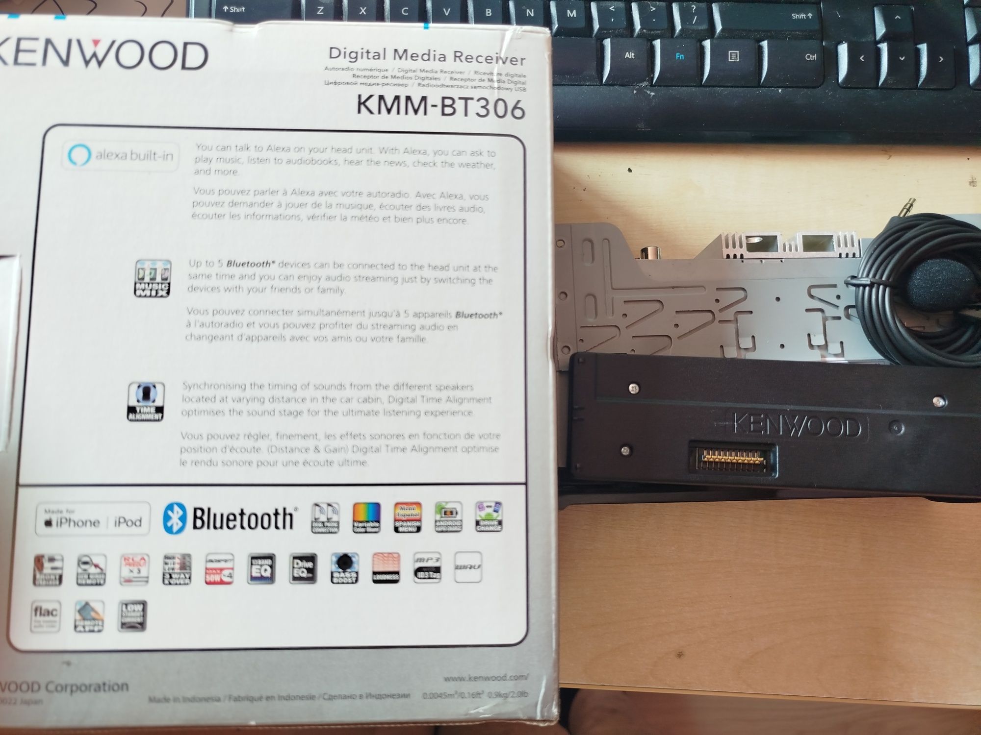 Player Auto Kenwood KMM-BT306, 4x50watt, BT, Alexa,Spotify, Ca NOU