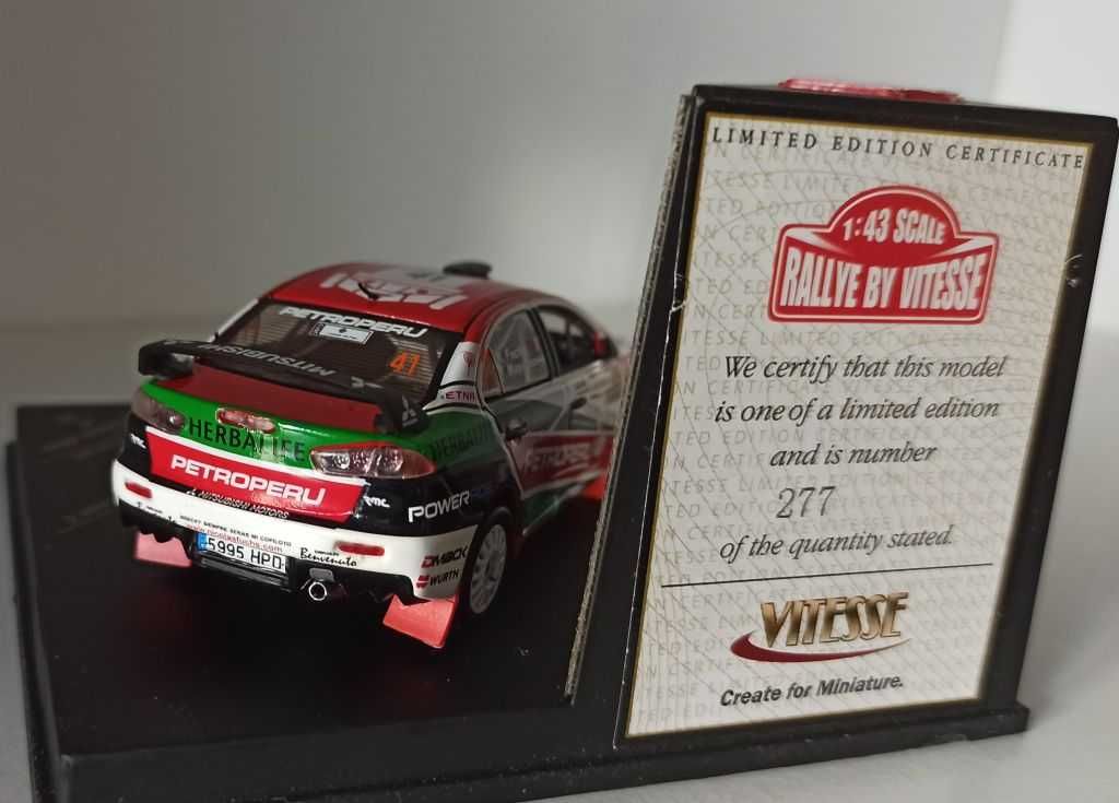 Macheta Mitsubishi Lancer EVO X Rally Italia 2013 - Vitesse 1/43 Raliu